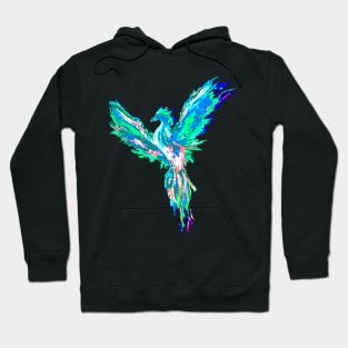 colourful blue phoenix Hoodie